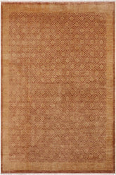 handmade Transitional Kafkaz Brown Tan Hand Knotted RECTANGLE 100% WOOL area rug 8 x 12
